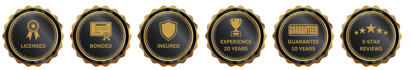 The image displays a collection of badges with various symbols and text on them, arranged in a row and possibly representing achievements or certifications.