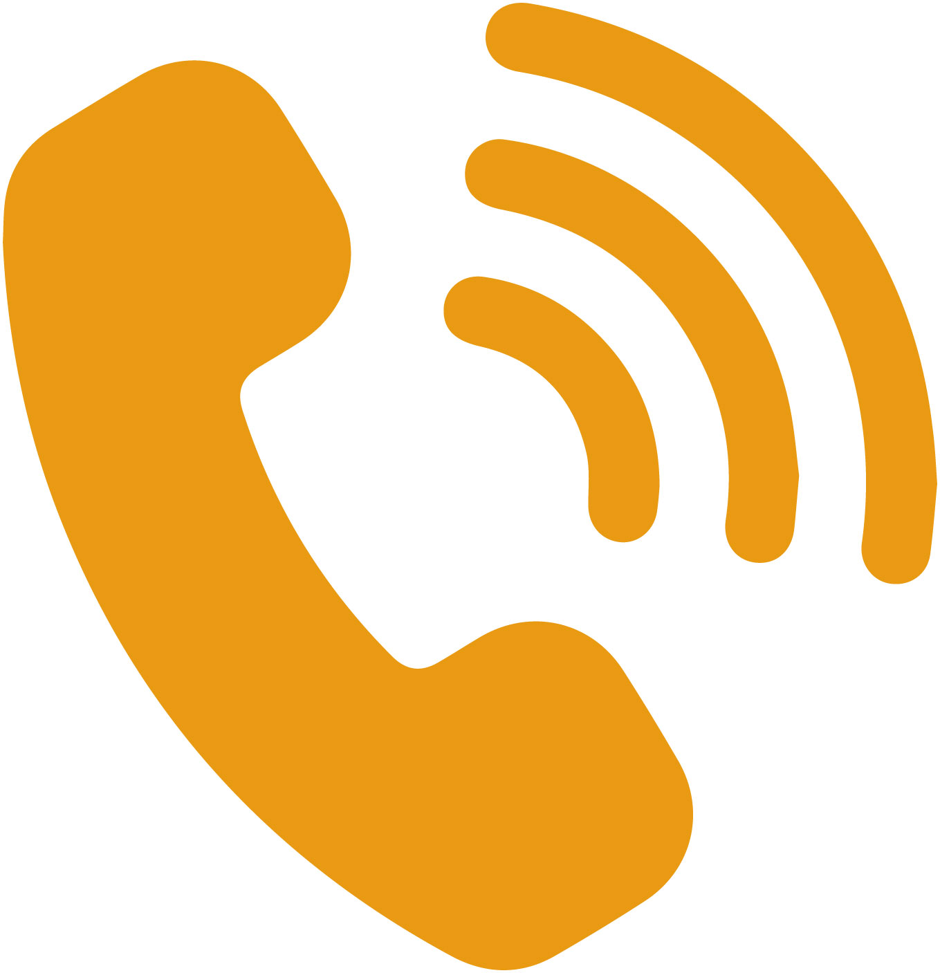 The image displays an illustration of a classic rotary phone with a receiver handset, connected by a curved cord to a base, all set against a plain background.